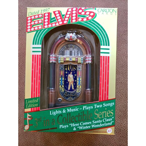 1997 Heirloom Carlton Cards Elvis Presley Musical Jukebox Christmas Ornament The - Picture 1 of 5